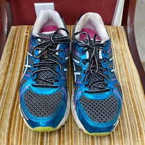 Asics Gel Kayano 19 T392N Women's Athletic Running Shoes  Blue Size 9 VGC